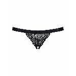 Мереживні танги з доступом Obsessive 828-THC-1 crotchless thong L/XL, чорні - мініатюра 5
