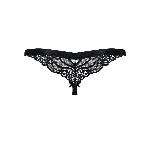 Мереживні танги з доступом Obsessive 828-THC-1 crotchless thong L/XL, чорні - мініатюра 6