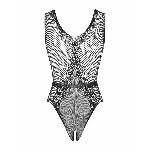 Сітчастий бодістокінг з доступом Obsessive B115 teddy S/M/L, чорний - мініатюра 6