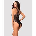 Бодістокінг з великою та дрібною сіткою Obsessive B118 teddy S/M/L, чорний, з доступом - мініатюра 2
