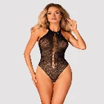 Бодістокінг з великими осередками та відкритою спиною Obsessive B119 teddy S/M/L, халтер - мініатюра 1