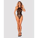 Бодістокінг з великими осередками та відкритою спиною Obsessive B119 teddy S/M/L, халтер - мініатюра 3