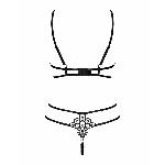 Еротичний комплект зі стреп Obsessive Badossa 2-pcs set S/M, чорний, з доступом - мініатюра 6