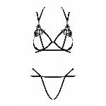 Еротичний комплект зі стреп Obsessive Badossa 2-pcs set L/XL, чорний, з доступом - мініатюра 5