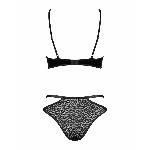 Еротичний комплект під латекс зі стрепами Obsessive Bagirela 2-pcs set L/XL, чорний, під леопард, бю - мініатюра 6