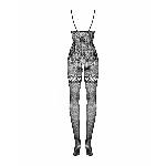 Бодистокинг Obsessive Bodystocking F213 XL/XXL, имитация кружевного боди и резинки для чулок - мініатюра 6