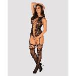 Бодістокінг Obsessive Bodystocking F236 S/Ml/L, глибоке декольте, імітація шнурівки - мініатюра 3