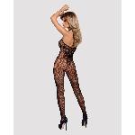 Бодістокінг Obsessive Bodystocking G308 S/M/L, халтер, декор у вигляді татуювання - мініатюра 4