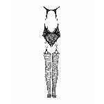 Бодістокінг Obsessive Bodystocking G324 S/M/L black, силуетний малюнок - мініатюра 6