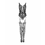 Бодістокінг Obsessive Bodystocking G324 S/M/L black, силуетний малюнок - мініатюра 5