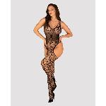Ажурний бодістокінг під павутину Obsessive Bodystocking G325 black S/M/L, чорний, комбінезон - мініатюра 3