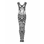 Сітчастий бодістокінг з вирізами та малюнком Obsessive Bodystocking G328 S/M/L, чорний, комбінезон - мініатюра 6