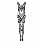 Сітчастий бодістокінг з вирізами та малюнком Obsessive Bodystocking G328 S/M/L, чорний, комбінезон - мініатюра 5