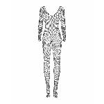 Сітчастий бодістокінг із довгим рукавом Obsessive Bodystocking N109 black S/M/L, чорний, комбінезон - мініатюра 4