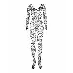 Сітчастий бодістокінг із довгим рукавом Obsessive Bodystocking N109 black S/M/L, чорний, комбінезон - мініатюра 3