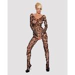 Сітчастий бодістокінг із довгим рукавом Obsessive Bodystocking N109 black S/M/L, чорний, комбінезон - мініатюра 2