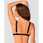 Мереживний бюстгальтер із трикутною чашкою Obsessive Estiqua bra XS/S, чорний, широкі лямки - мініатюра 2