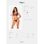 Мереживний бюстгальтер із трикутною чашкою Obsessive Estiqua bra M/L, чорний, широкі лямки - мініатюра 5