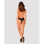 Мереживні трусики із заниженою талією Obsessive Estiqua panties M/L, чорні - мініатюра 4