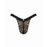 Мереживні трусики із заниженою талією Obsessive Estiqua panties M/L, чорні - мініатюра 5
