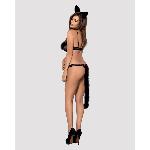 Еротичний костюм гепарду Obsessive Gepardina 3 pcs costume L/XL, чорний, хутряне оздоблення, монокін - мініатюра 4