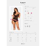 Напівпрозорий набір з прикрасами Obsessive Ivannes top & thong S/M, чорний, топ та танга - мініатюра 7