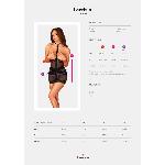 Напівпрозора сорочка з відкритими грудьми Obsessive Lacrisia chemise XS/S, чорна, з чокером - мініатюра 7