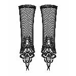 Сітчасті мітенки з мереживом Obsessive Luiza mittens One size, чорні - мініатюра 2