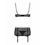 Еротичний костюм покоївки Obsessive Maidme set 5pcs S/M, бюстгальтер, пояс з фартухом, панчохи - мініатюра 6