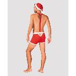 Чоловічий еротичний костюм Санта-Клауса Obsessive Mr Claus 2XL/3XL, боксери на підтяжках, шапочка з - мініатюра 4