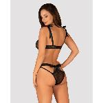 Напівпрозорий еротичний комплект Obsessive Obsessivia 2-pcs set black S/M, бюстгальтер та трусики - мініатюра 2