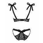 Напівпрозорий еротичний комплект Obsessive Obsessivia 2-pcs set black S/M, бюстгальтер та трусики - мініатюра 6