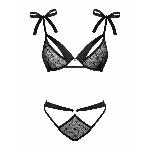 Напівпрозорий еротичний комплект Obsessive Obsessivia 2-pcs set black L/XL, бюстгальтер та трусики - мініатюра 5
