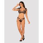 Напівпрозорий еротичний комплект Obsessive Obsessivia 2-pcs set black L/XL, бюстгальтер та трусики - мініатюра 3