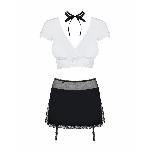 Еротичний костюм секретарки Obsessive Secretary suit 5pcs black L/XL, чорно-білий, топ, спідниця, ст - мініатюра 5