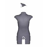 Еротичний костюм стюардеси Obsessive Stewardess 3 pcs grey S/M, сірий, сукня, стрінги, пілотка - мініатюра 6
