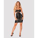Сукня під зміїну шкіру Obsessive Vivianty dress XS/S, чорна - мініатюра 3