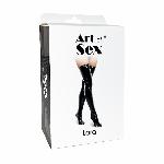 Сексуальні вінілові панчохи Art of Sex - Lora, розмір L, колір червоний - мініатюра 3
