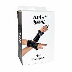 Плісовані манжети на руки Art of Sex - Eva, колір чорний - мініатюра 5