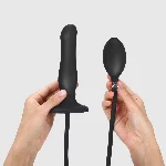Надувний фалоімітатор Strap-On-Me INFLATABLE DILDO PLUG - NOIR, кулька всередині, діаметр до 6 см - мініатюра 1