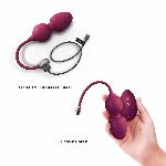 Вагінальні кульки Dorcel LOVE BALLS PLUM, вібрації та рухи внутрішньої кульки, пульт ДК - мініатюра 4