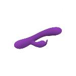 Вібратор-кролик Wooomy Gili-Gili Vibrator with Heat Purple, відросток з вушками, підігрів до 40°С - мініатюра 2