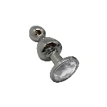 Металева анальна пробка Wooomy Lollypop Double Ball Metal Plug S, діаметр 2,8 см, довжина 8,5 см - мініатюра 1