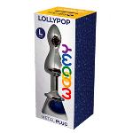 Металева анальна пробка Wooomy Lollypop Double Ball Metal Plug Blue L діаметр 3,5 см, довжина 10,5см - мініатюра 3
