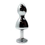 Металева анальна пробка Wooomy Lollypop Double Ball Metal Plug L, діаметр 3,5 см, довжина 10,5 см - мініатюра 2