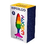 Силіконова анальна пробка Wooomy Hiperloo Silicone Rainbow Plug S, діаметр 2,4 см, довжина 9 см - мініатюра 3