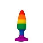 Силіконова анальна пробка Wooomy Hiperloo Silicone Rainbow Plug S, діаметр 2,4 см, довжина 9 см - мініатюра 1