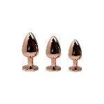 Металева анальна пробка Wooomy Tralalo Rose Gold Metal Plug Size M, діаметр 3,4 см, довжина 8 см - мініатюра 3
