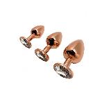 Металева анальна пробка Wooomy Tralalo Rose Gold Metal Plug Size M, діаметр 3,4 см, довжина 8 см - мініатюра 4
