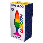 Силіконова анальна пробка Wooomy Hiperloo Silicone Rainbow Plug L, діаметр 3,9 см, довжина 13,1 см - мініатюра 3